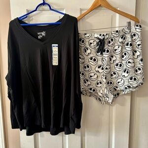 Disney Nightmare Before Christmas Sleep Shorts w Terra & Sky Shirt 3x